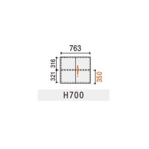 内田洋行 ハイパーストレージ スタンダードタイプ 両開き書庫 HS800 T-07(B) 2段 上下共通用 W800×D400×H700の画像