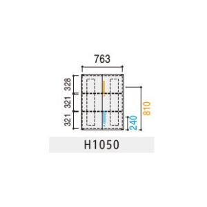 内田洋行 ハイパーストレージ スタンダードタイプ 透明両開き書庫 HS800 TA-10D(C) 3段 下置き用 W800×D450×H1050の画像