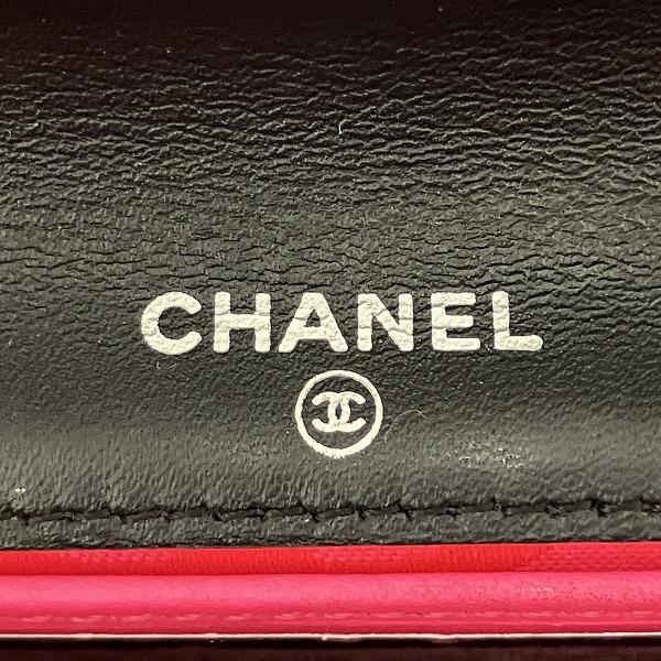 シャネル CHANEL カンボン A26722 マトラッセ ココマーク ラムスキン 10番台 2つ折り財布 レディース 中古の画像