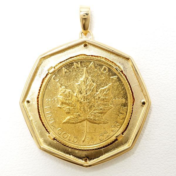 ペンダントトップ メイプルリーフ 1 4oz 1 4オンス コイン 金貨 K24yg K18yg ダイヤ カード鑑別書 総重量約14 6g ワンダープライス Yahoo 店 通販 Yahoo ショッピング