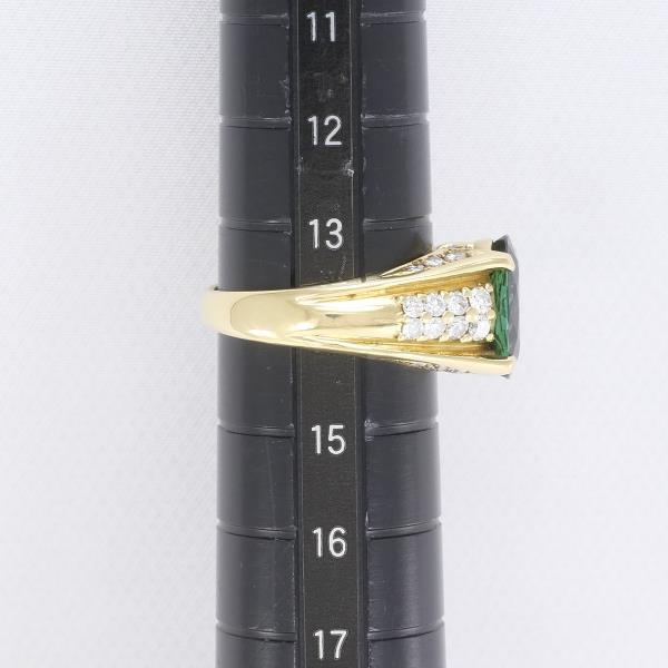 リング K18 18金 YG イエローゴールド 指輪 13.5号 グリーントルマリン 3.36 ダイヤ 0.74 カード鑑別 総重量約7.6g｜wonderprice｜07