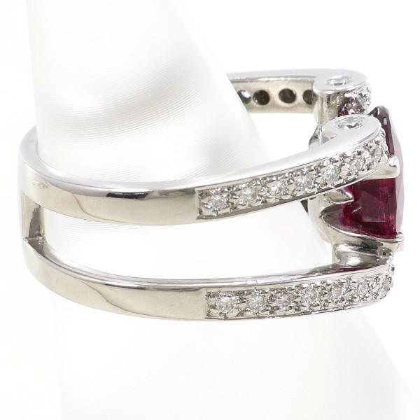 リング K18 18金 WG ホワイトゴールド 指輪 11.5号 トルマリン