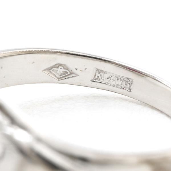 リング K14 14金 WG ホワイトゴールド 指輪 10号 合成スター リング K14 14金 WG ホワイトゴールド 指輪 10号 合成スター