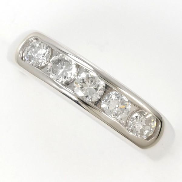 リング PT900 プラチナ 指輪 15号 ダイヤ 0.72 カード鑑別書 総