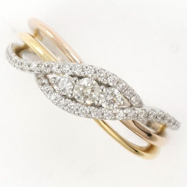 K１８＆ＰＴ９００　指輪　天然ダイヤモンドリング　１２号 ダイヤモンド リング K18PG Pt900 1.0ct 指輪 12号 レディース