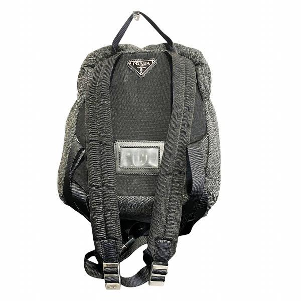 【希少・美品】プラダ リュックサック バックパック ウール A4可 グレー 希少・美品】プラダ リュックサック バックパック ウール A4可