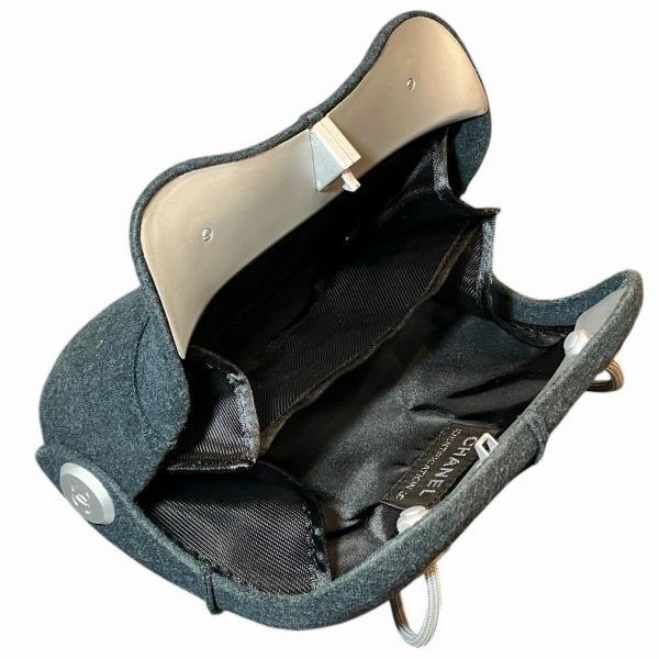 CHANEL シャネル ヒップバッグ ウール グレー バッグ ショルダー