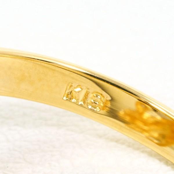 リング K18 18金 YG イエローゴールド 指輪 12号 ダイヤ 0.04 総