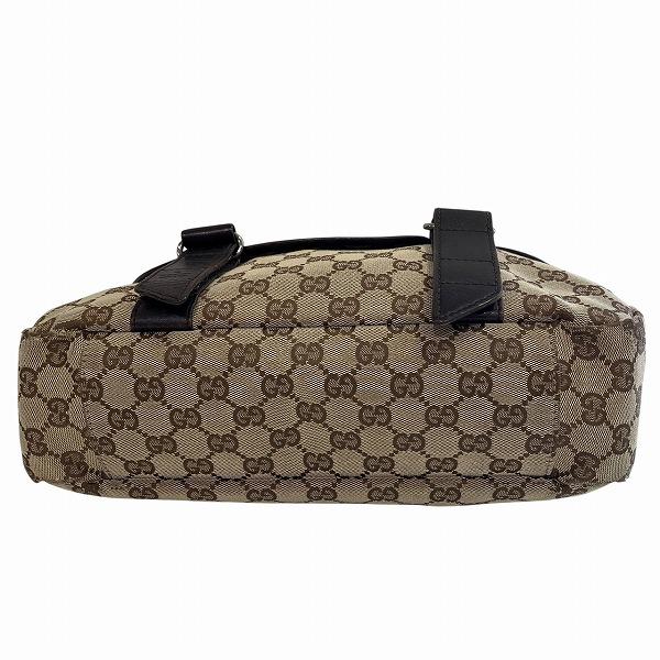 GUCCI グッチ GG 145859 ブラウン キャンバス×レザー バッグ