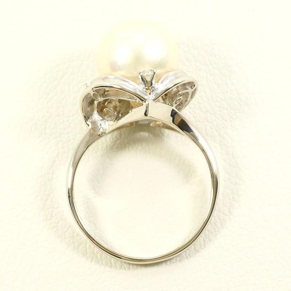 リング K14 14金 WG ホワイトゴールド 指輪 7.5号 パール(真珠