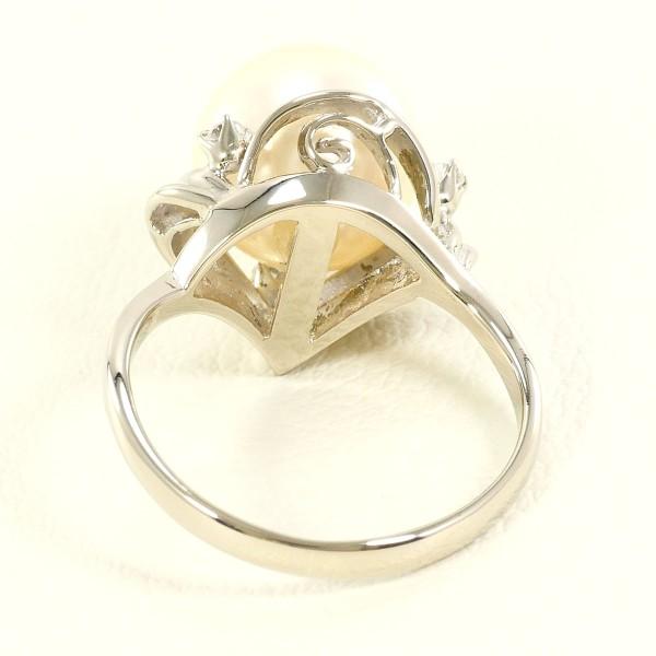 リング K14 14金 WG ホワイトゴールド 指輪 7.5号 パール(真珠