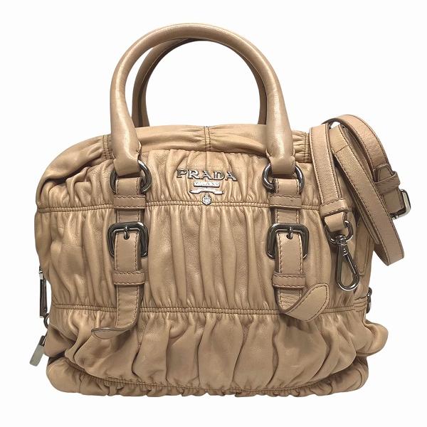 プラダ PRADA BL0759 2way ギャザー ピンク バッグ ハンドバッグ ショルダーバッグ レディース【中古】 プラダ PRADA BL0759 2way ギャザー ピンク バッグ ハンドバッグ