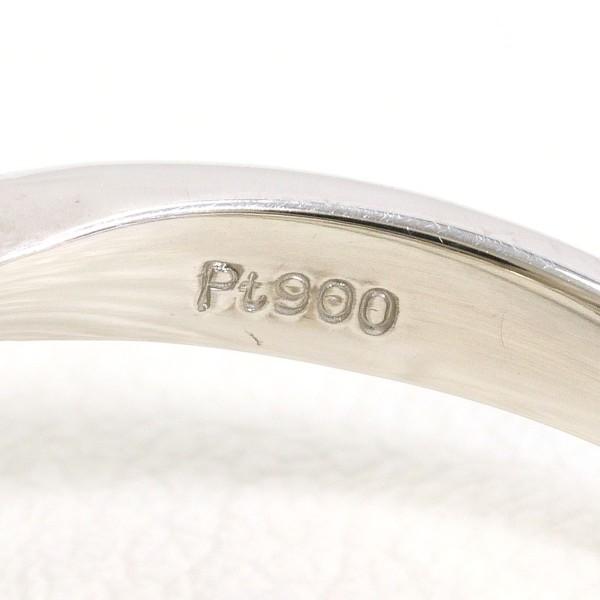 リング PT900 プラチナ 指輪 11号 黒蝶真珠 約12mm ダイヤ 0.3 カード