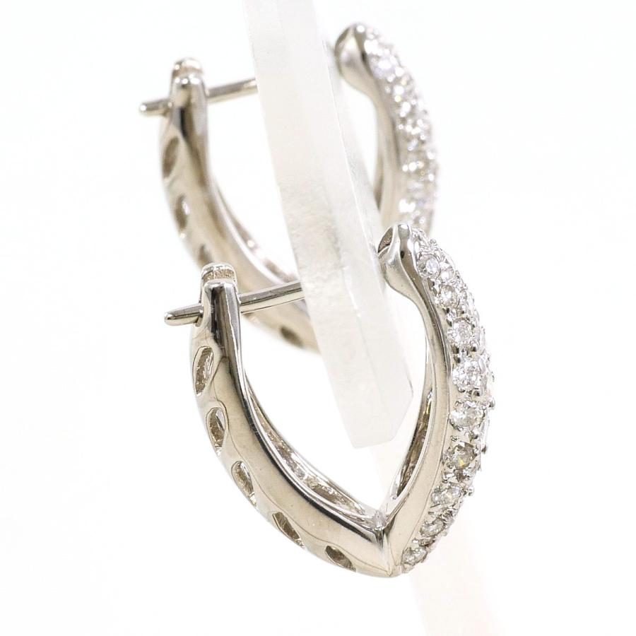 K18WG フープ ダイヤモンド ピアス 1.21CT ダイヤモンドピアス0.15ct 