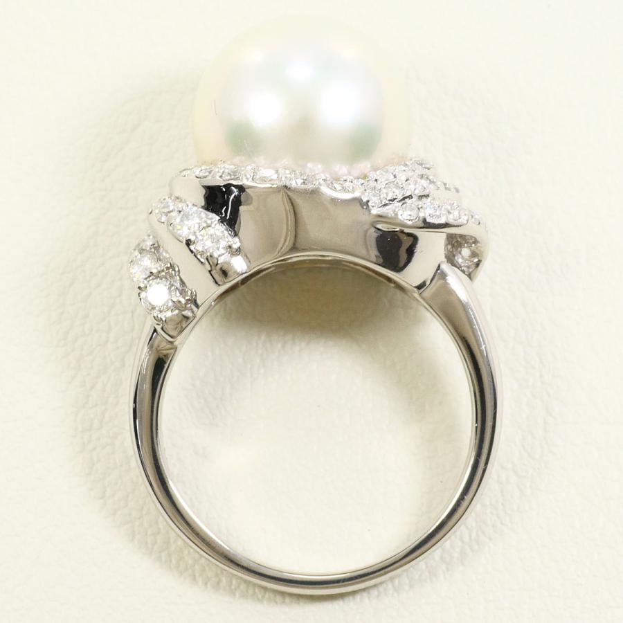 リング・指輪 PT900/プラチナ 11号 南洋真珠 ダイヤ 0.65ct カード鑑別