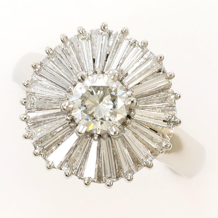 リング・指輪 PT900/プラチナ 14号 ダイヤ 0.58 ct 0.83 VS1 鑑定書 総