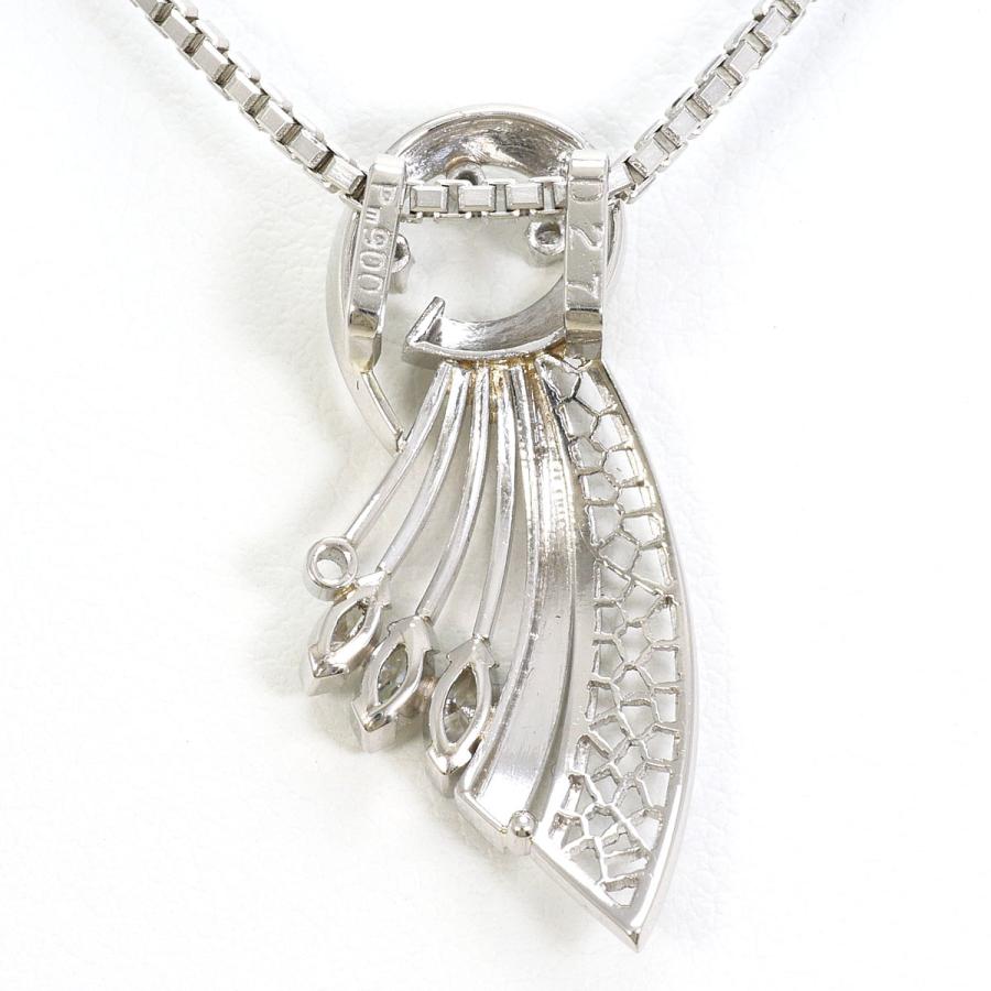 ネックレス Pm900/プラチナ PT850/プラチナ ダイヤ 0.27 ct カード鑑別 
