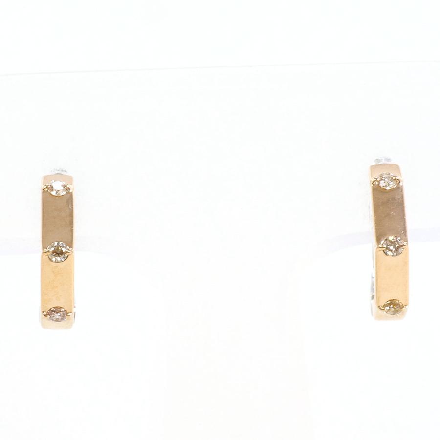 イヤリング PT900/プラチナ K18PG ダイヤ 0.03ct 総重量約1.5g 
