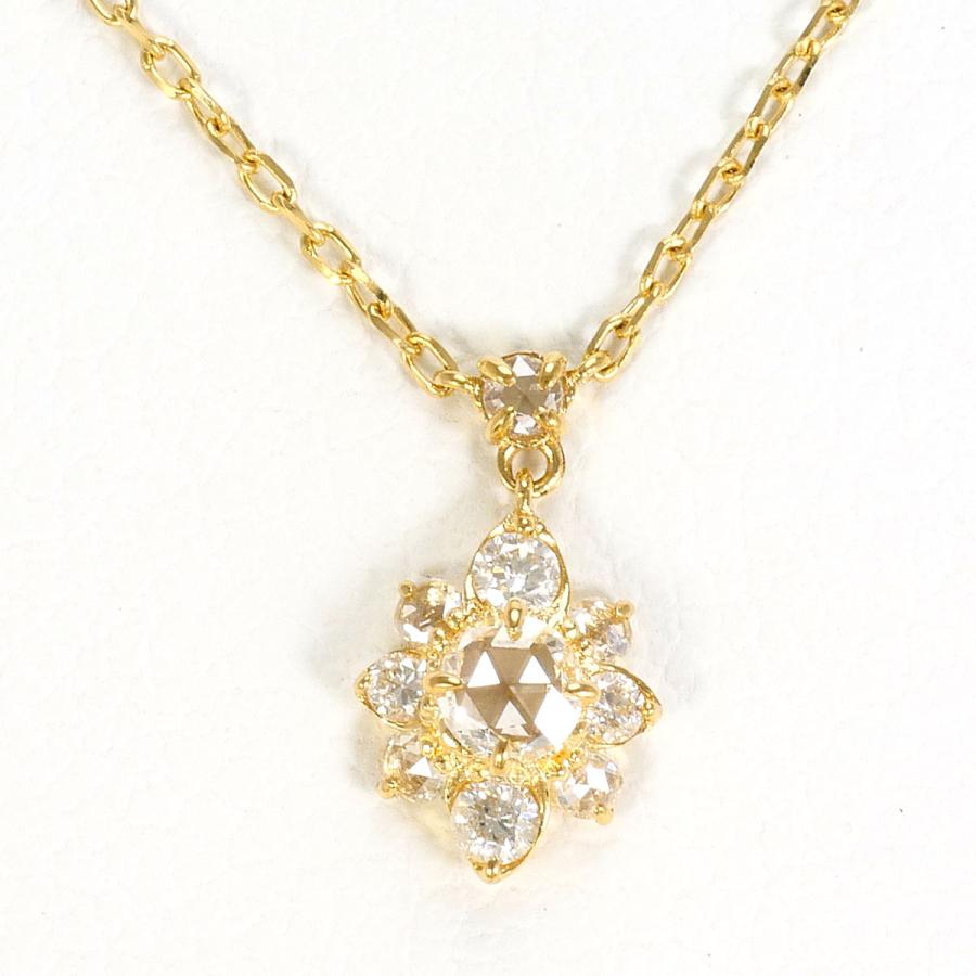agete（アガット） ネックレス K18YG ダイヤ 0.14ct 総重量約1.2g 約
