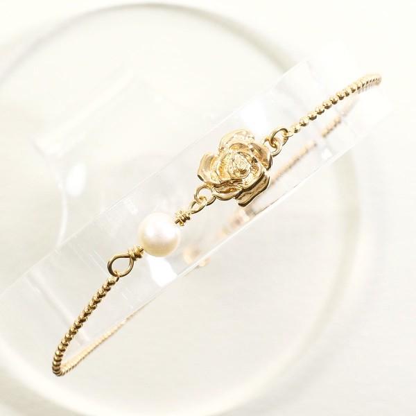 agete（アガット） ブレスレット K10YG パール(真珠) 総重量約1.2g 約