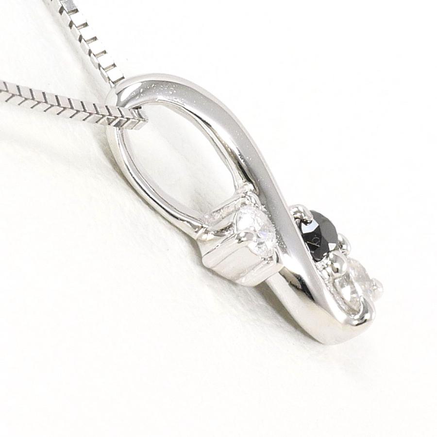 ネックレス K10WG ブラックダイヤ ダイヤ 0.10ct 総重量約1.1g 約40cm_1