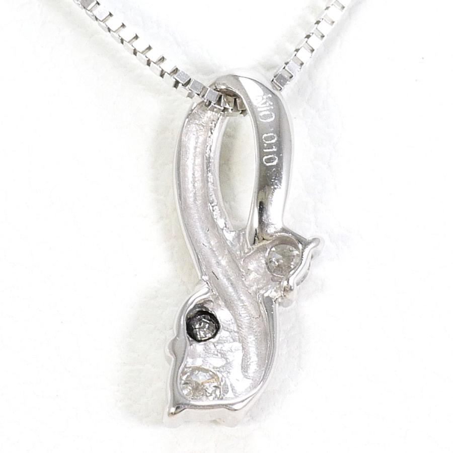 ネックレス K10WG ブラックダイヤ ダイヤ 0.10ct 総重量約1.1g 約40cm_2