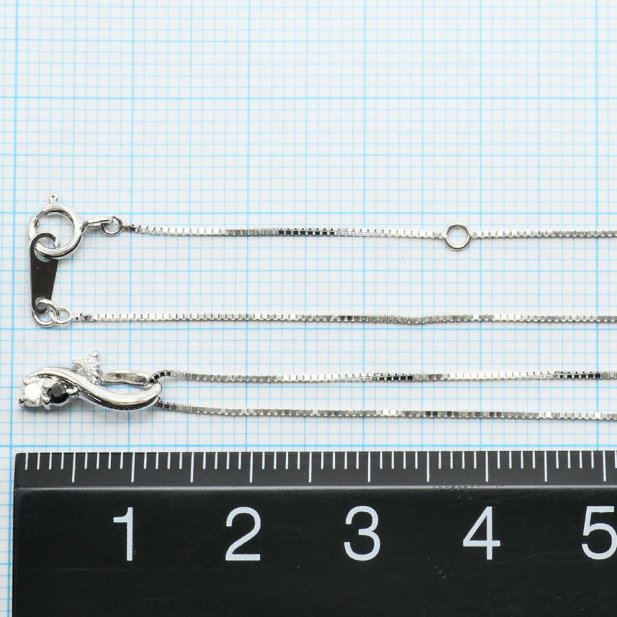 ネックレス K10WG ブラックダイヤ ダイヤ 0.10ct 総重量約1.1g 約40cm_3