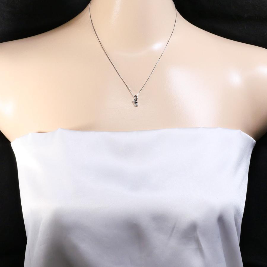 ネックレス K10WG ブラックダイヤ ダイヤ 0.10ct 総重量約1.1g 約40cm_4