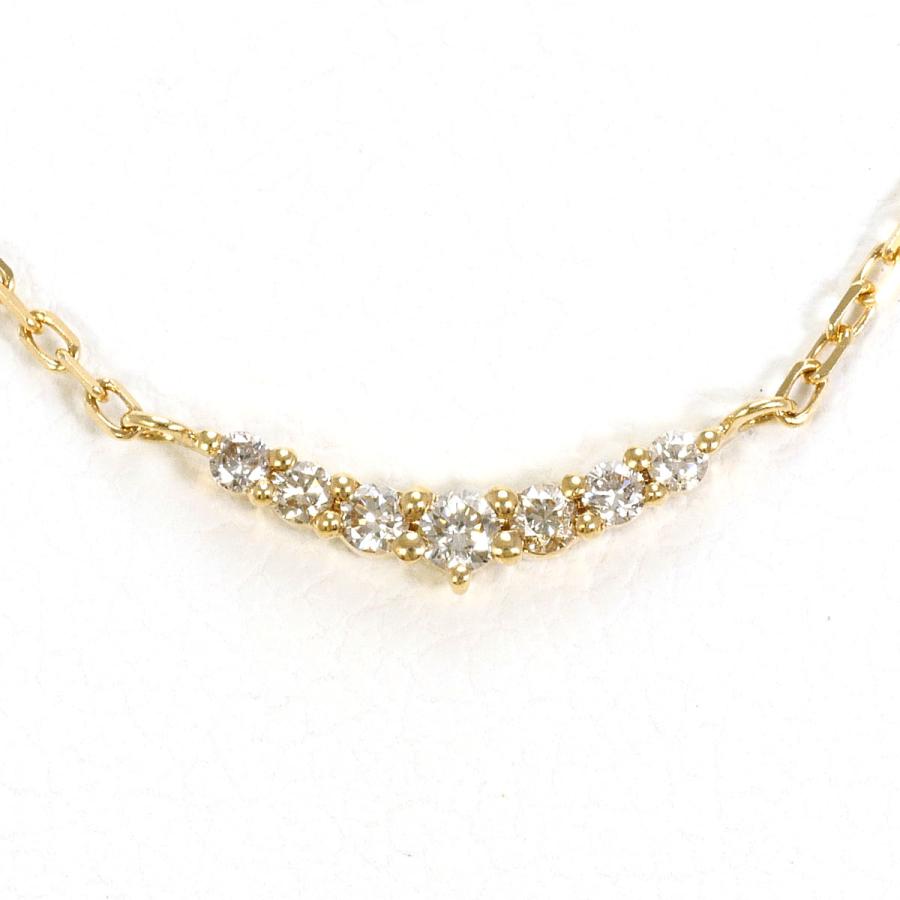 agete（アガット） ネックレス K10YG ダイヤ 0.05 ct 総重量約0.9g 約 