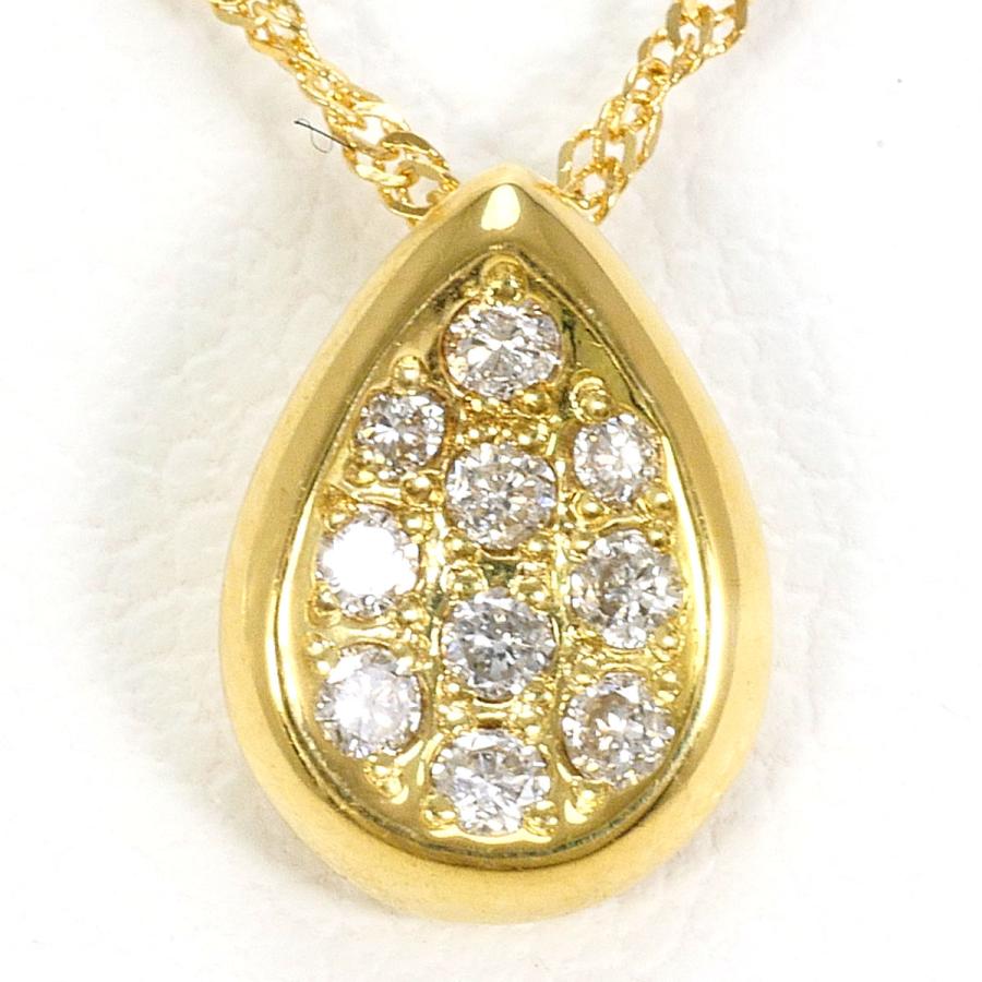 ネックレス K18YG ダイヤ 0.09ct 総重量約1.7g 約40cm : ワンダー 