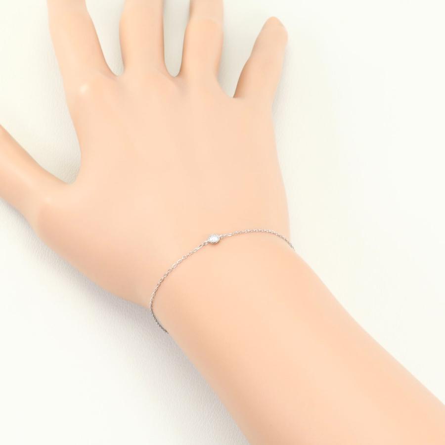 ブレスレット K10WG ダイヤ 0.07ct 総重量約0.5g 約18.5cm ジュエリー