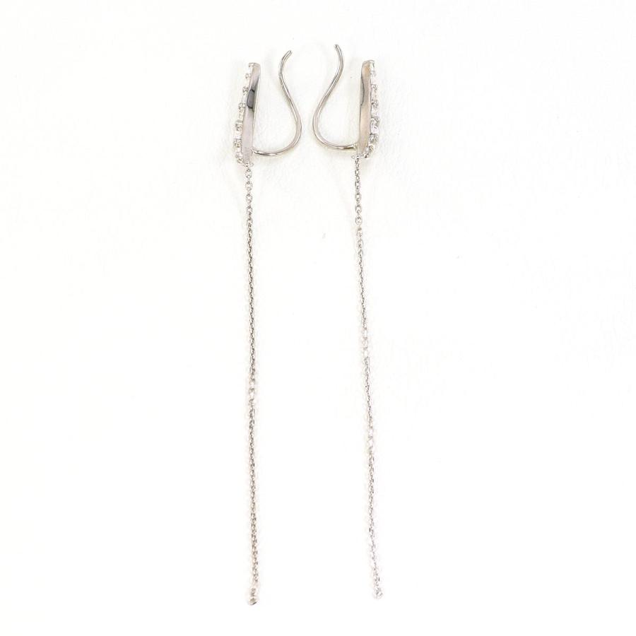 スタージュエリー STAR JEWELRY ピアス K10WG ジルコニア 総重量約1.2g 