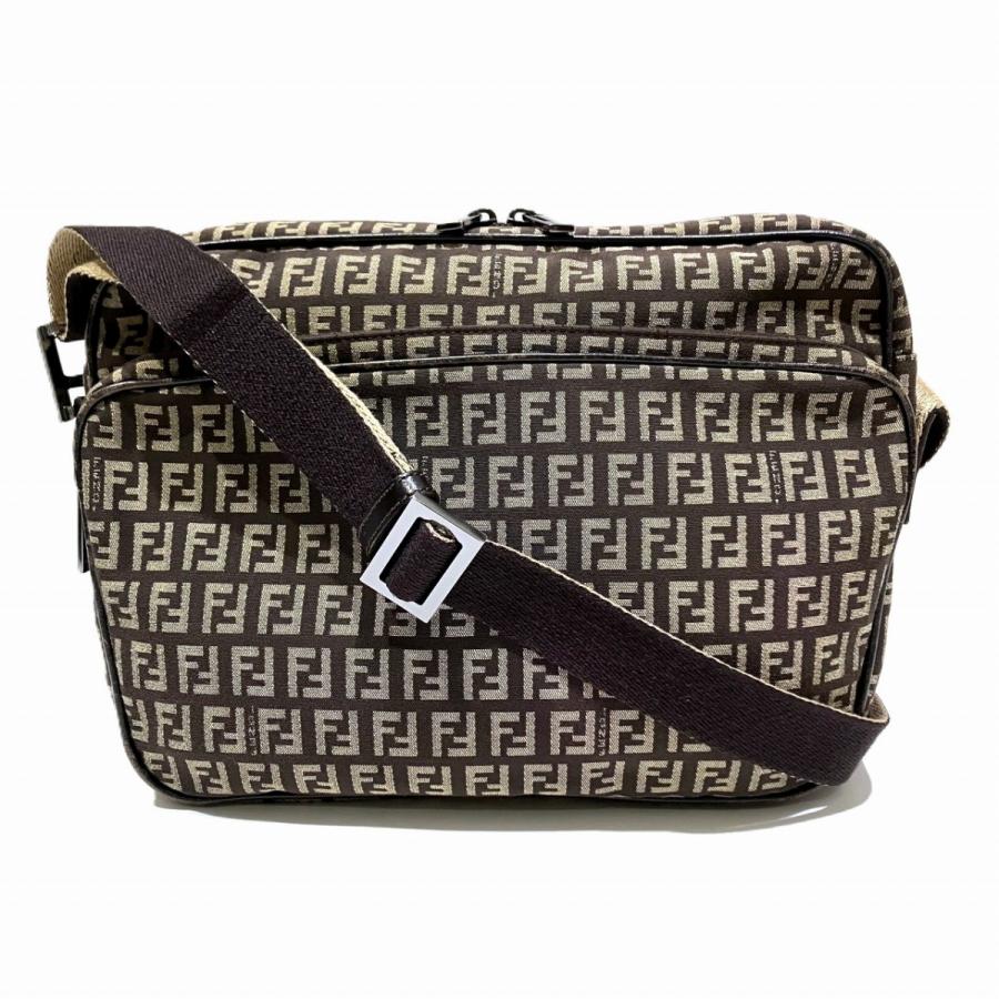 FENDI（フェンディ） ショルダーバッグ ズッキーノ キャンバス レザー