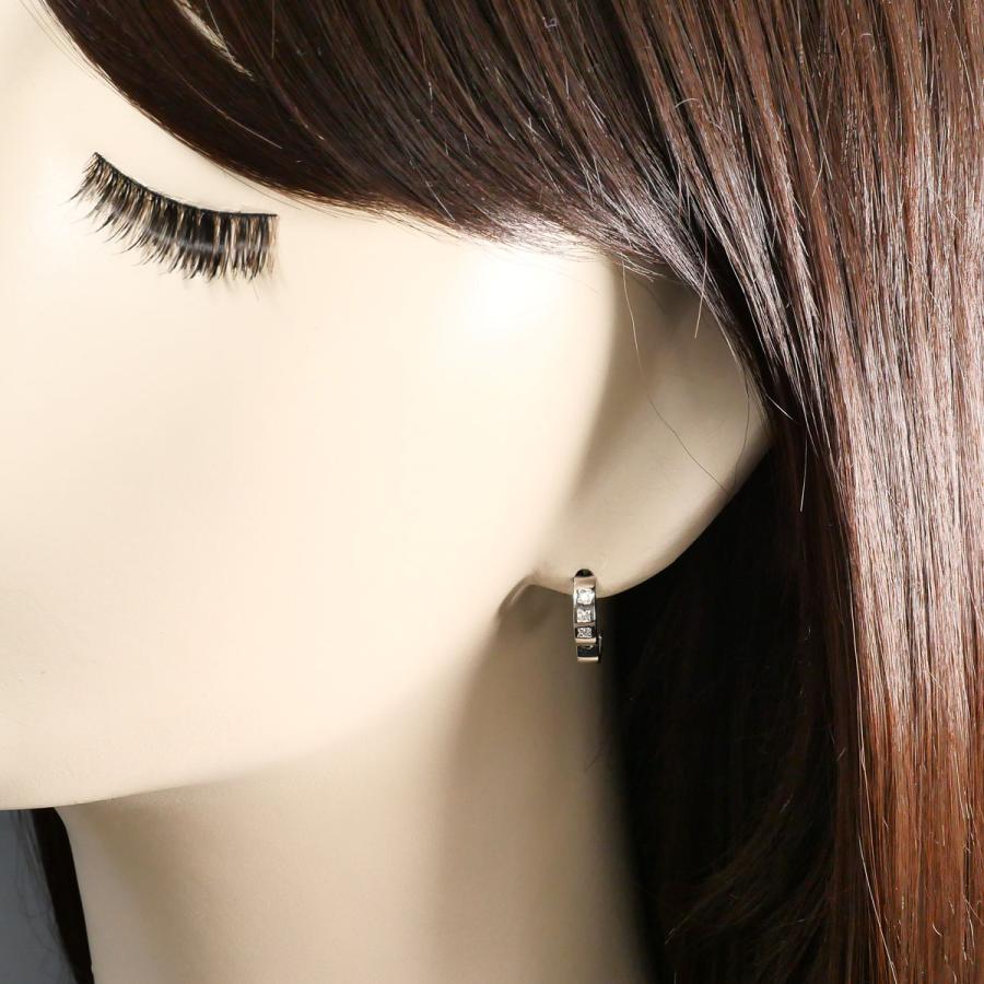ピアス(片耳) K14WG ダイヤ 総重量約0.9g ユニセックス 中古 