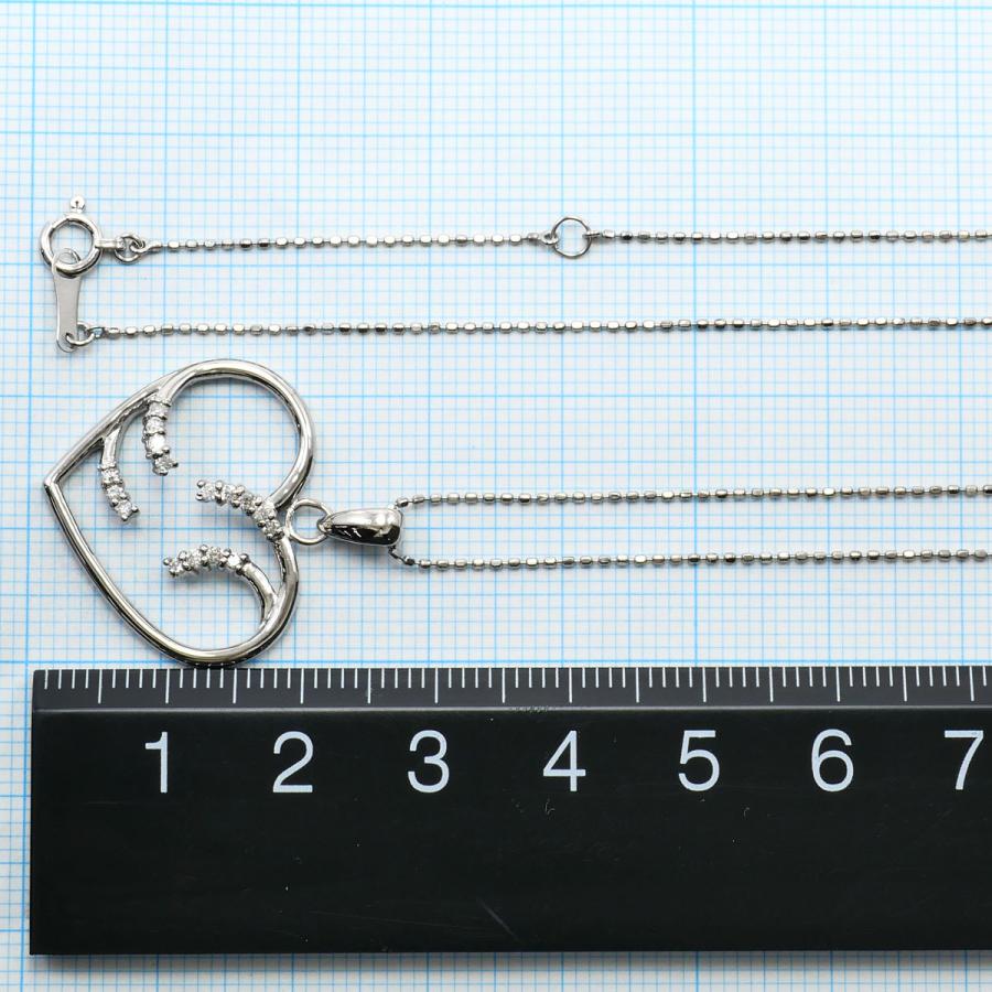 ネックレス K18WG ダイヤ 0.16ct 鑑別書 総重量約3.9g 約40cm