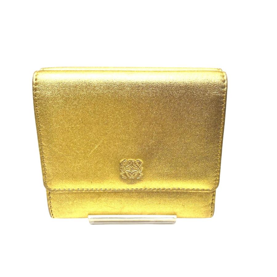LOEWE（ロエベ） 三つ折り財布 アナグラム レザー 中古 : ワンダー