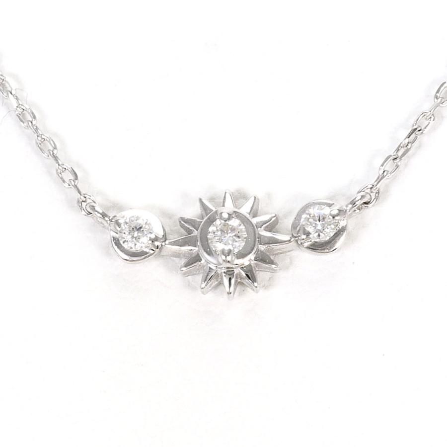 スタージュエリー STAR JEWELRY ネックレス K10WG ダイヤ 0.03ct 総