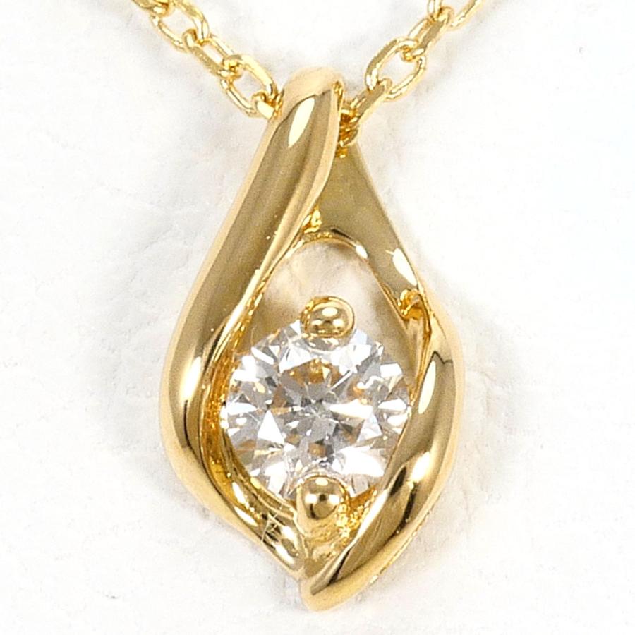 ネックレス K18YG ダイヤ 0.06ct 総重量約0.9g 約39cm ジュエリー 