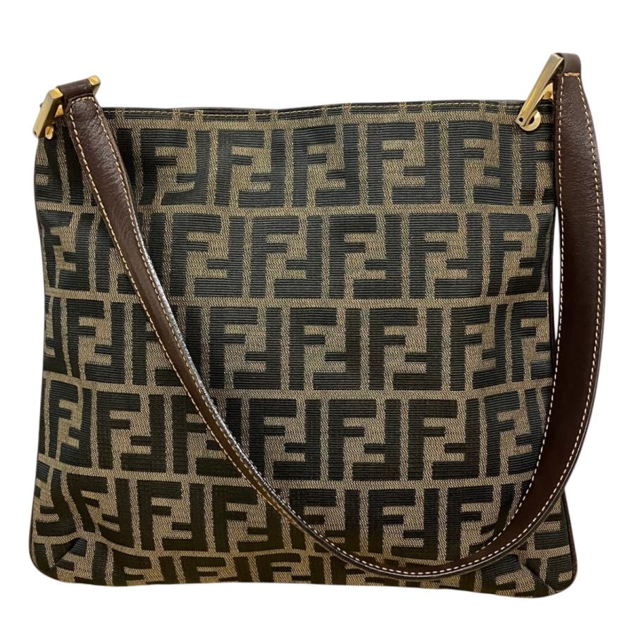FENDI ズッカ柄 ショルダーバッグキャンバスワンショルダー FENDI（フェンディ） ショルダーバッグ ズッカ キャンバス レザー