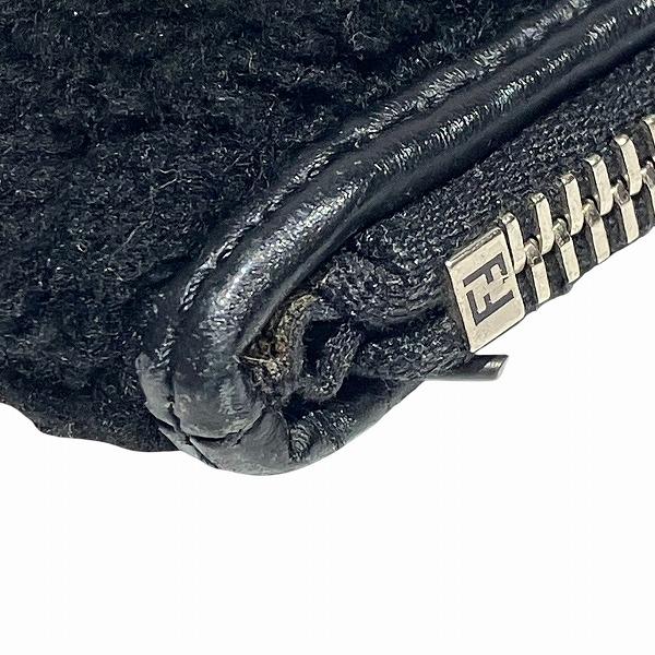 FENDI フェンディ 7N0078 ブラック ボア バッグ クラッチバッグ FENDI フェンディ 7N0078 ブラック ボア バッグ クラッチバッグ