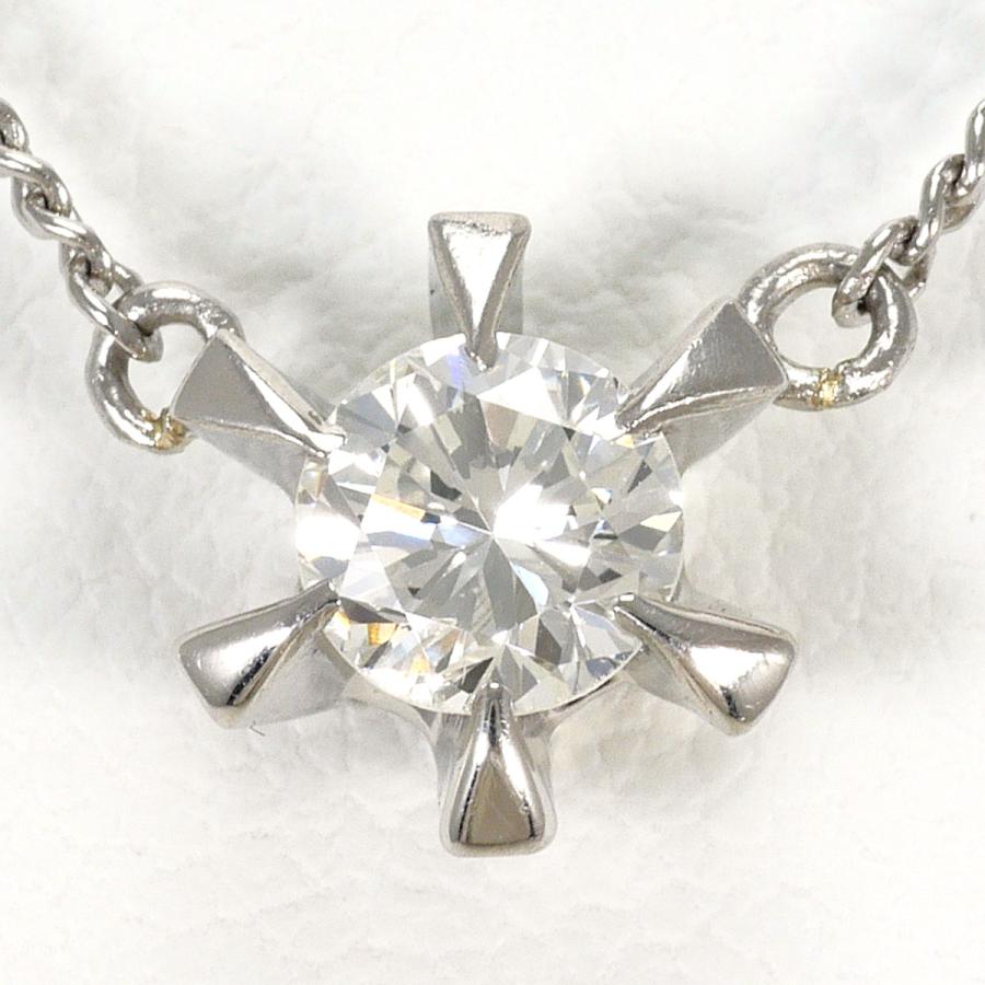 ネックレス PT850/プラチナ ダイヤ 0.35ct SI2 鑑定書 総重量約3.2g 約