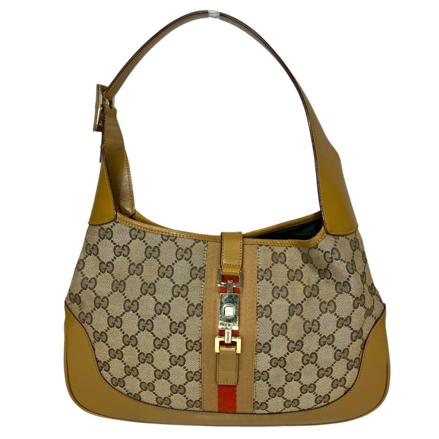 グッチ GUCCI バッグ レディース ブランド ジャッキー  ショルダーバッグ  レザー キャンバス ゴールド 001・3306 ワンショルダー 肩掛け おしゃれ 【中古】 GUCCI（グッチ） ショルダーバッグ ジャッキー キャンバス レザー 001