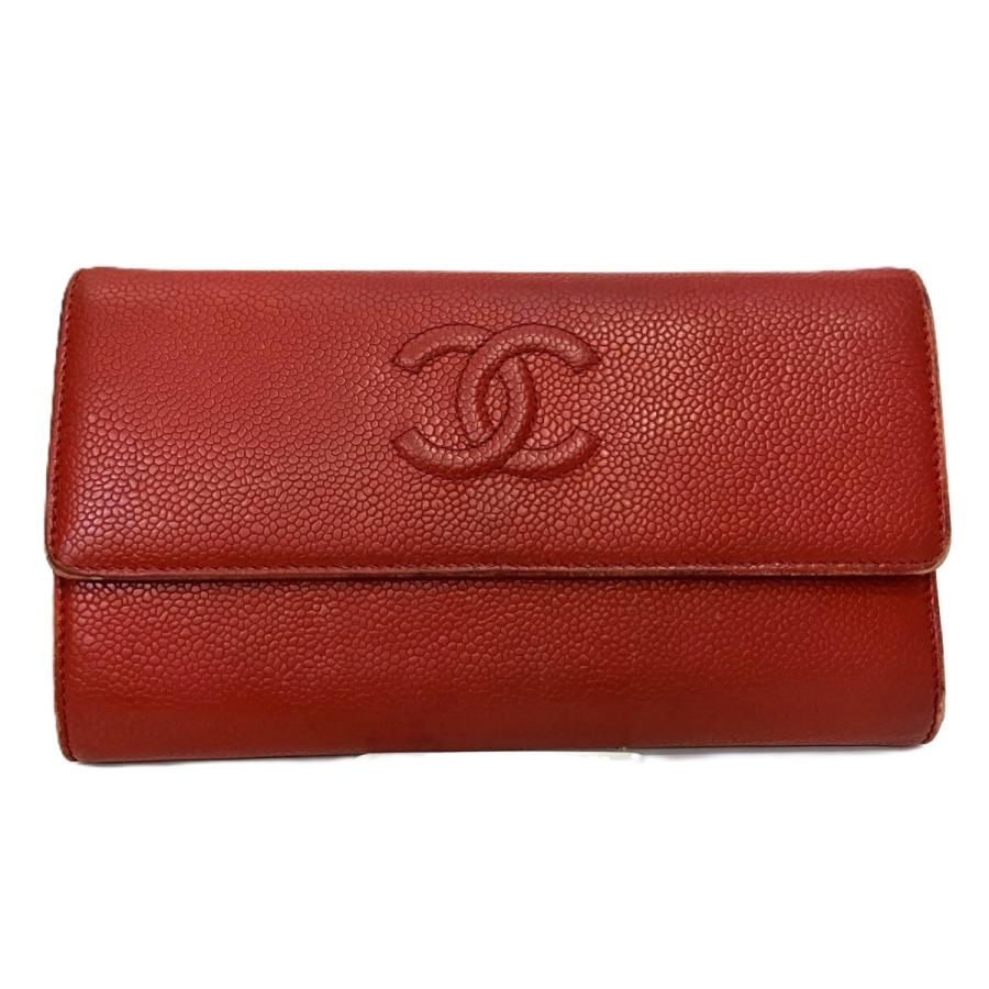 CHANEL（シャネル） 長財布 ココ 3つ折り キャビアスキン A48653