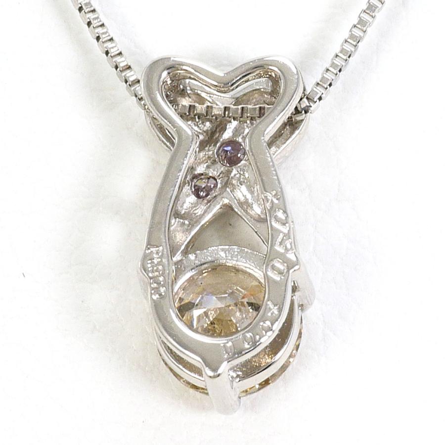 ネックレス PT900/プラチナ PT850/プラチナ ブラウンダイヤ 0.504ct