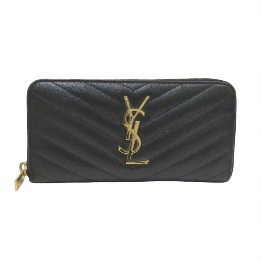Yves Saint Laurent（イヴ・サンローラン） 長財布 Vステッチ ラウンド