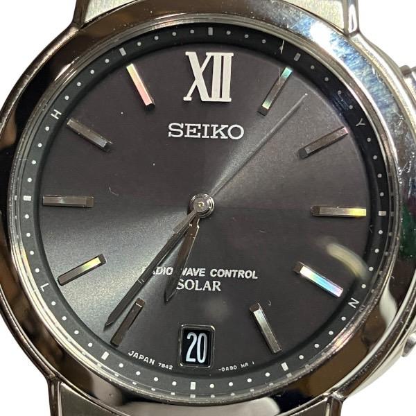【美品　稼働品】SEIKO ソーラー 腕時計 7B42-0AE0 メンズ セイコー 7B42-0AA0 電波ソーラー デイト 時計 腕時計 メンズ
