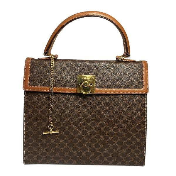 セリーヌ CELINE マカダム柄 マンテル チェーン ガンチーニ ハンドバッグ バッグ レディース【中古】 セリーヌ CELINE マカダム柄 マンテル チェーン ガンチーニ