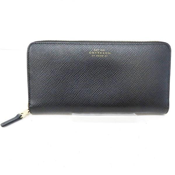 スマイソン ブラック 中古 ファッション 財布 ワンダープライス その他財布 あすつく 店 メンズ 長財布 ラウンドファスナー メンズ