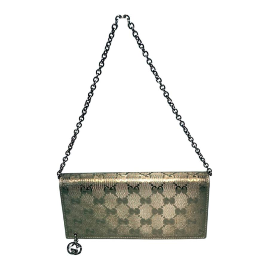 GUCCI 折りたたみ財布 GUCCI（グッチ） チェーンウォレット 二つ折り財布 グッチシマ レザー
