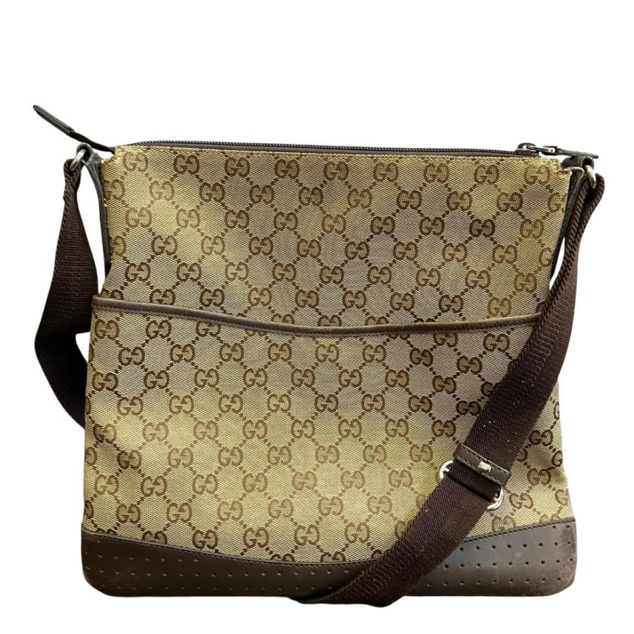 GUCCI（グッチ） ショルダーバッグ GGキャンバス キャンバス レザー 